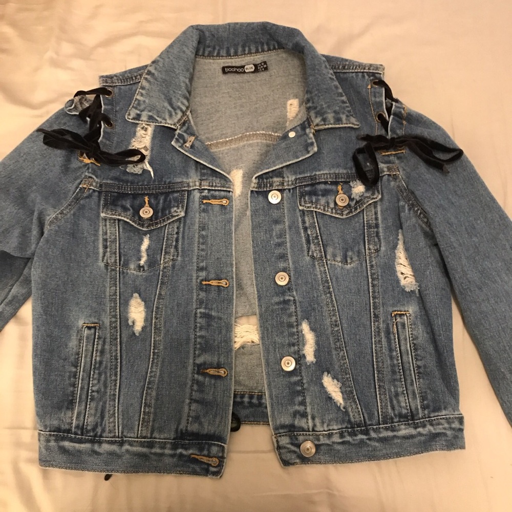 Boohoo Denim Laceup Jacket!